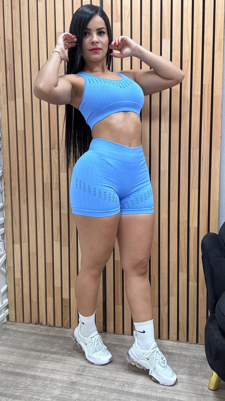 Hermoso Set de Short con Realce y Top 5024